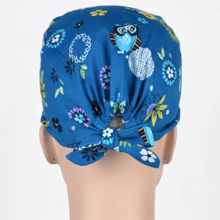 Calot Pediatre Bleu motif hibou