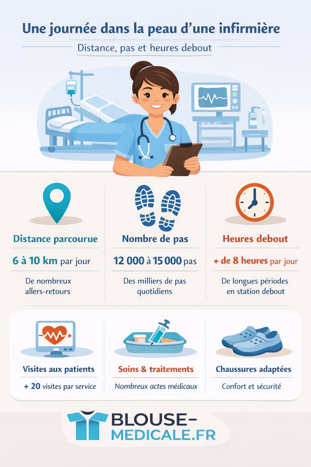 Infographie jurnée d'une infirmière